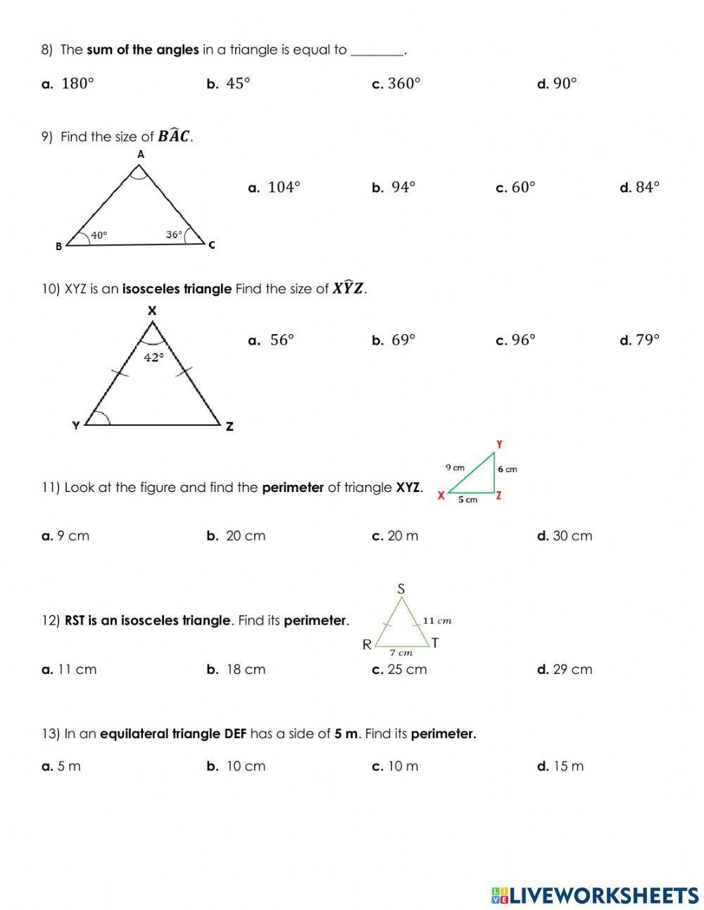 P6-1 Math Midterm Test Semester 2
