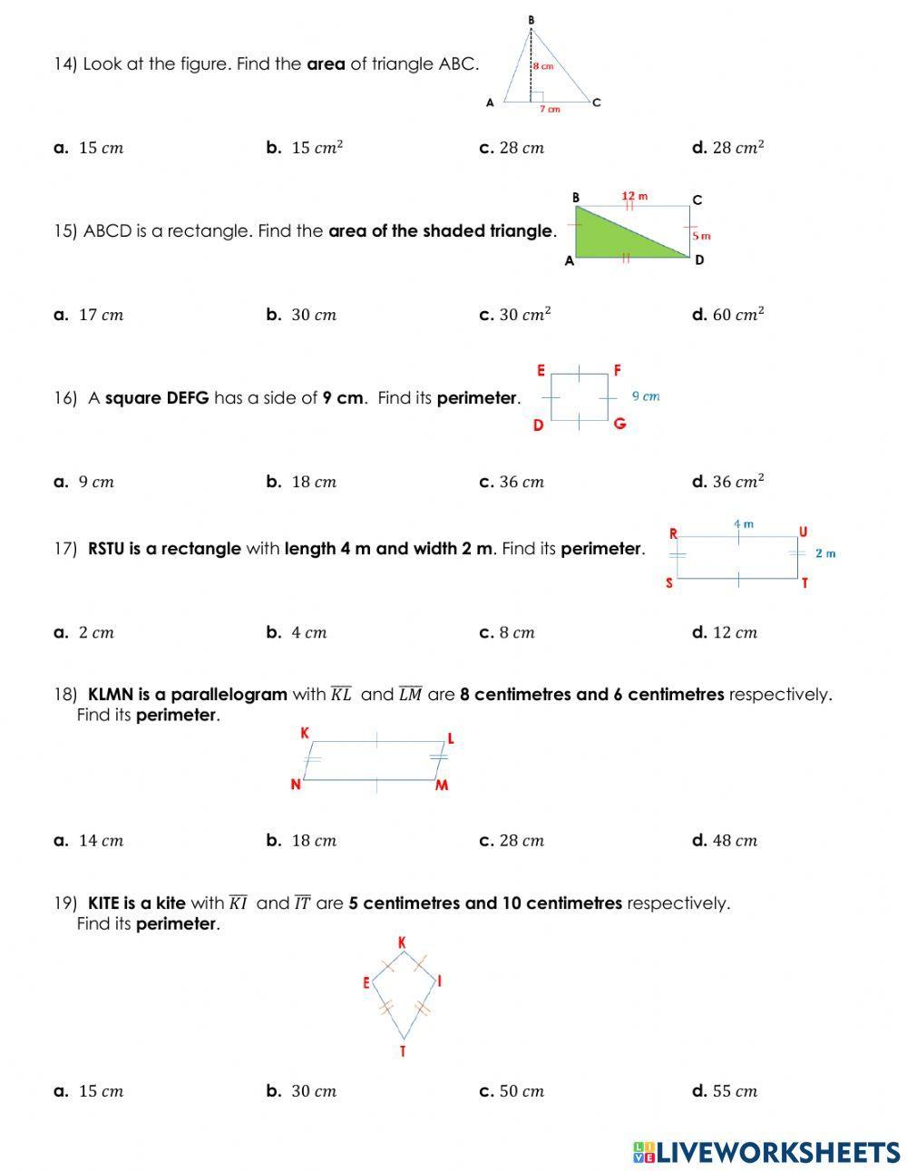 P6-1 Math Midterm Test Semester 2