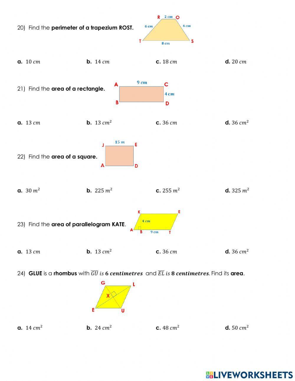 P6-1 Math Midterm Test Semester 2