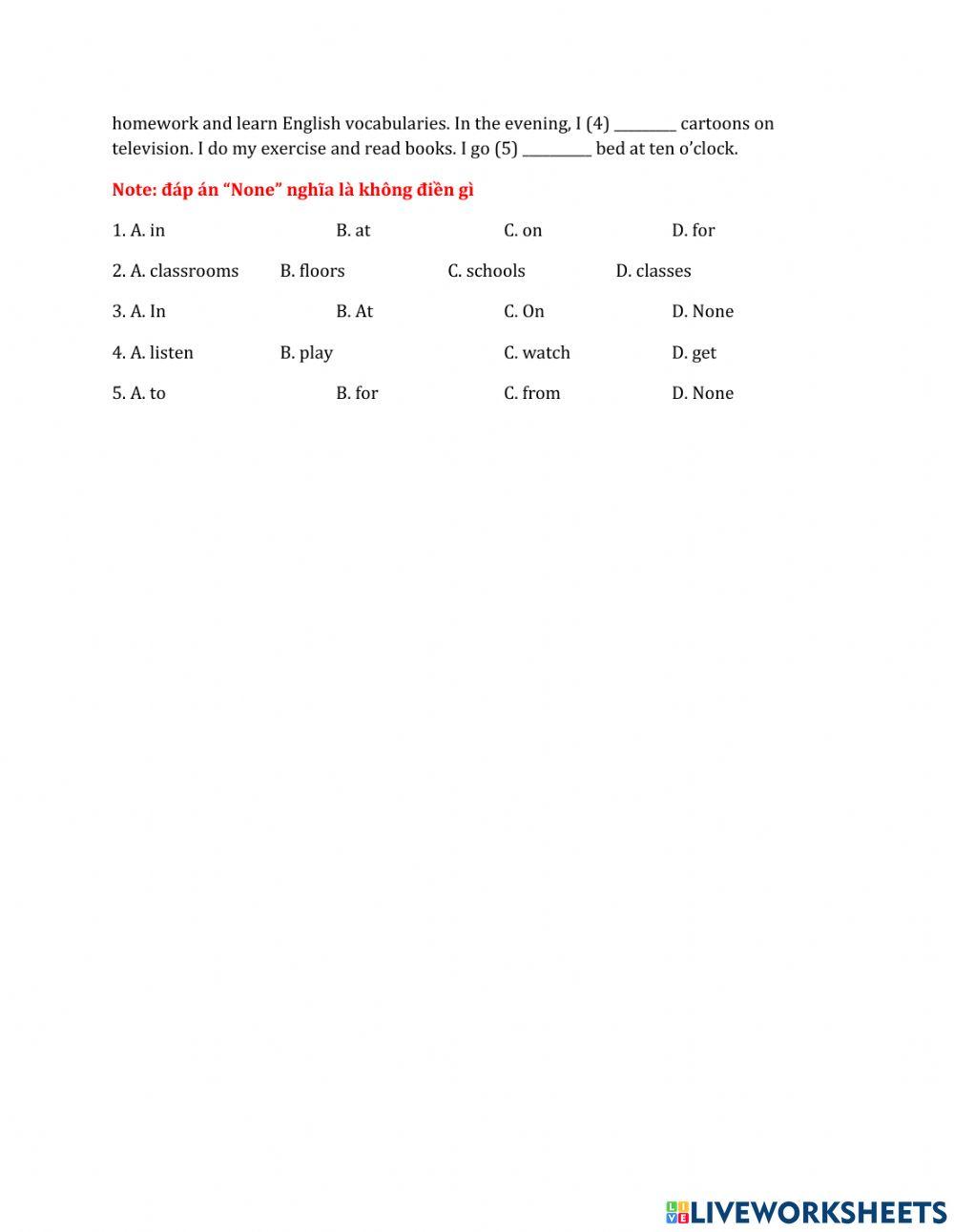 Tiếng Anh 4 Unit 8