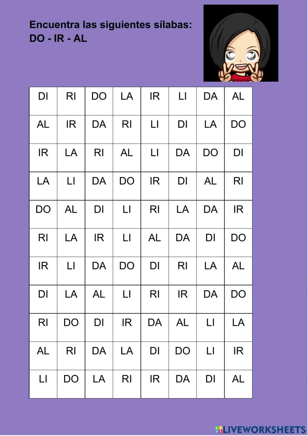 Rastreo de sílabas 10