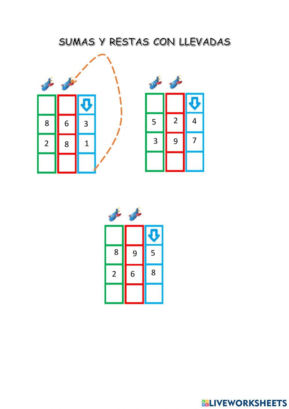 Ficha sumas con llevadas