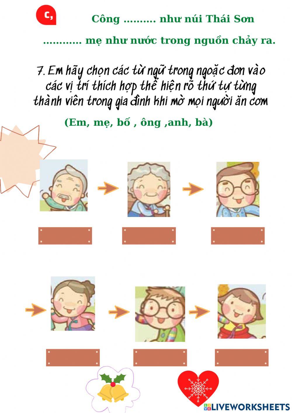 Phiếu bài tập tuần 8 lớp 2 môn TV