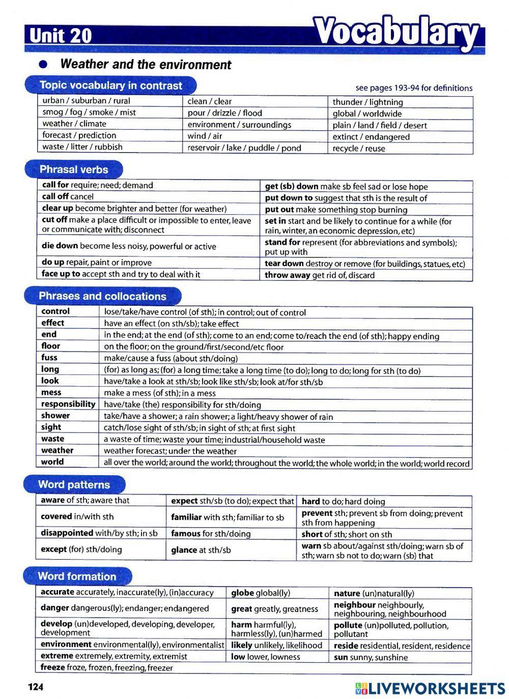 Unit 20 Weather and the Environment, Destination B2