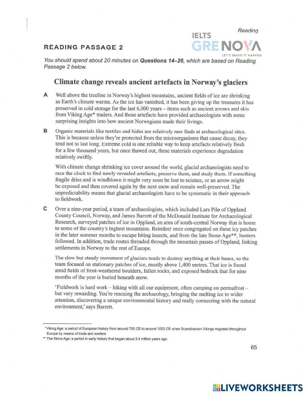 IELTS Reading Foundation test