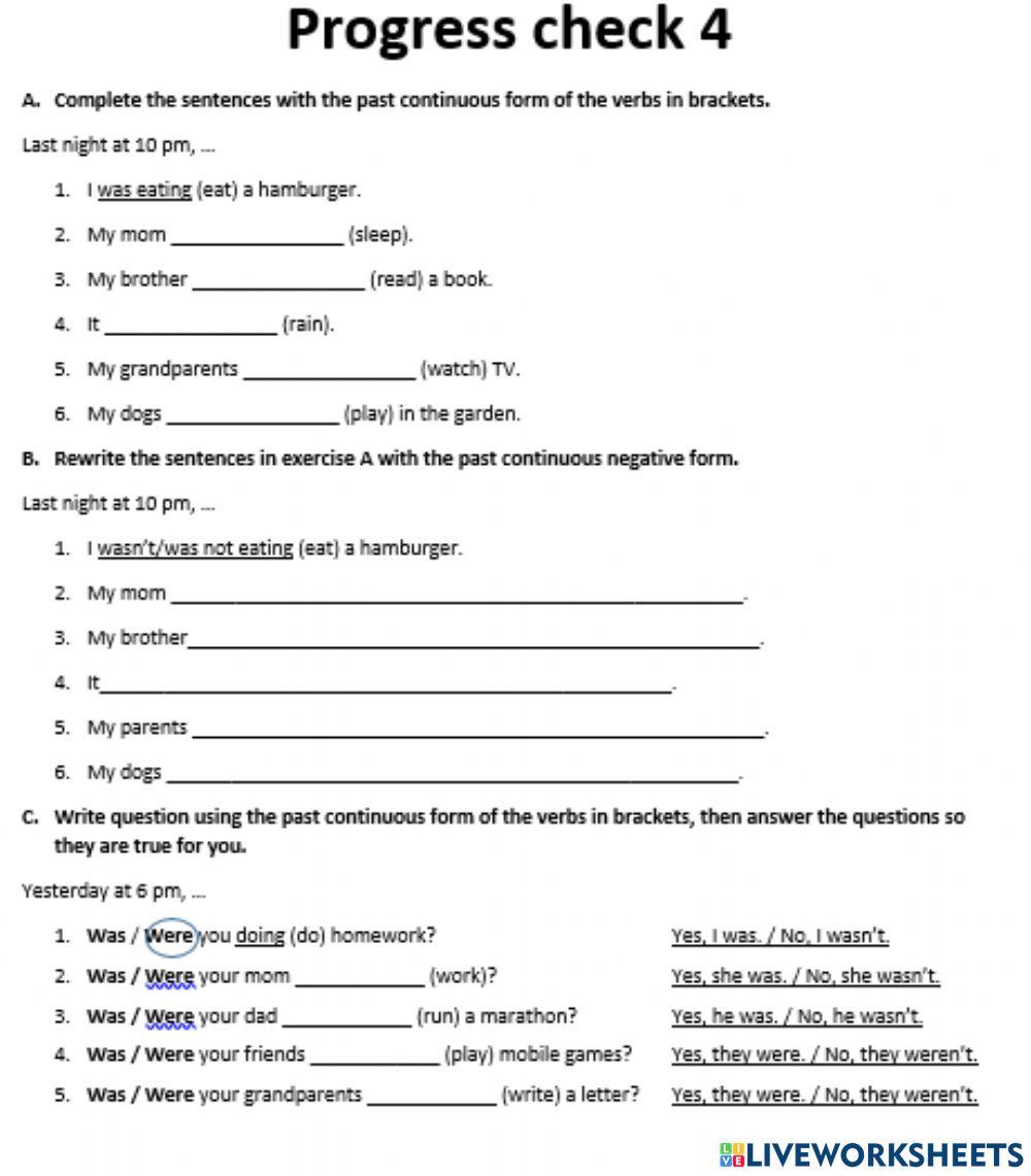 The past events worksheet | Live Worksheets