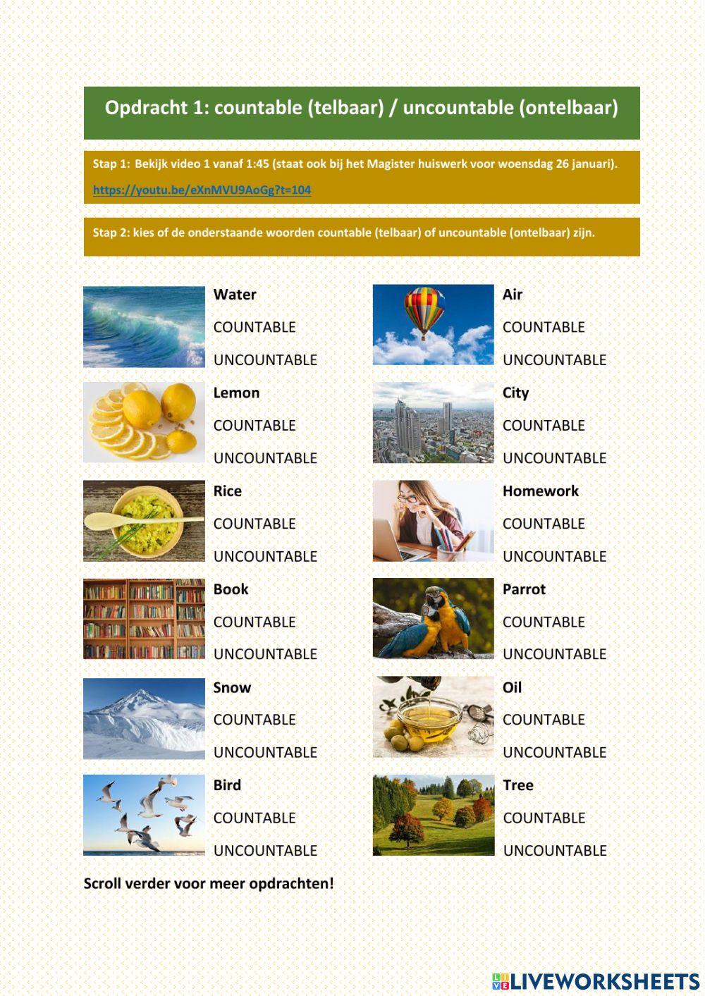 Sol. Elem. 4B countable, uncountable, there is, there are, some, any