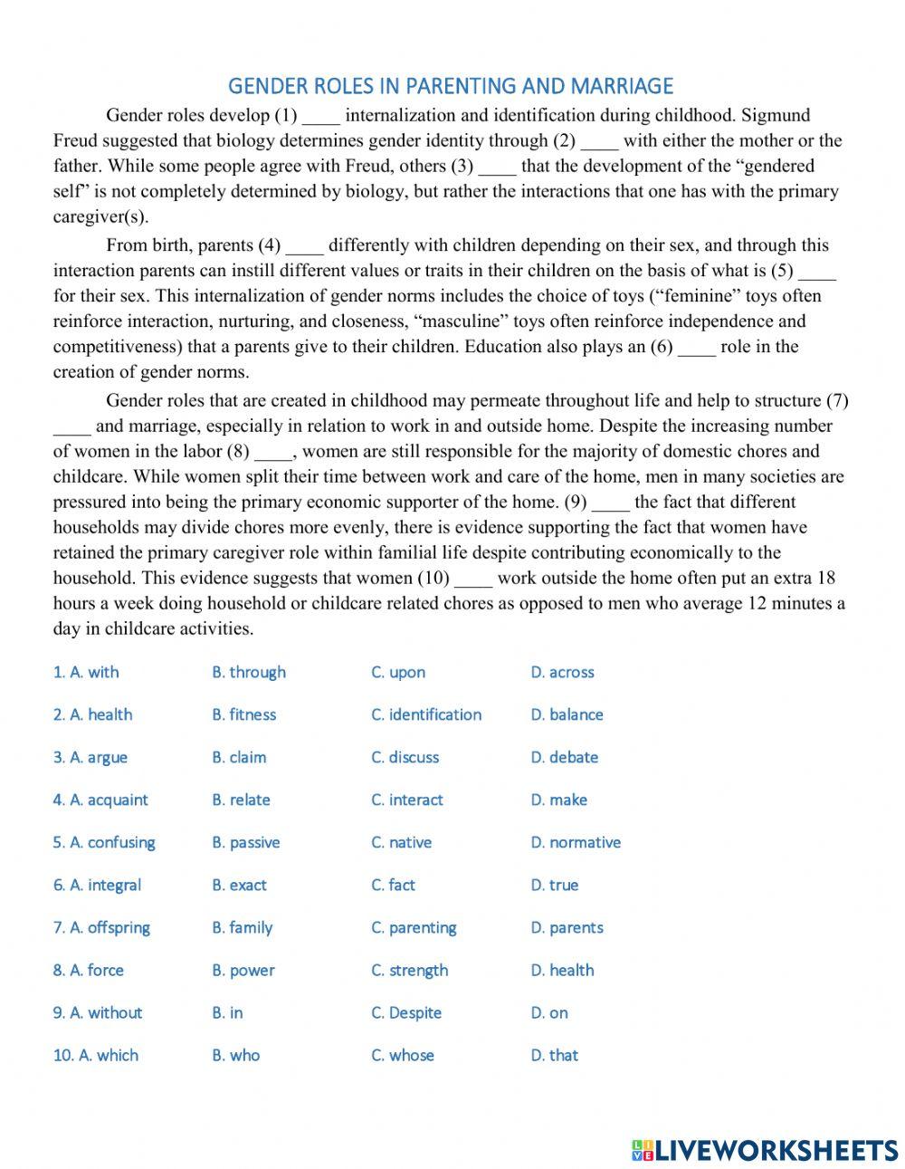 Unit 6.2 - Reading - Fill in the blank