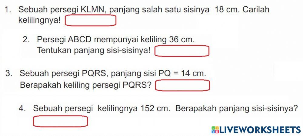 Keliling persegi Keliling persegi