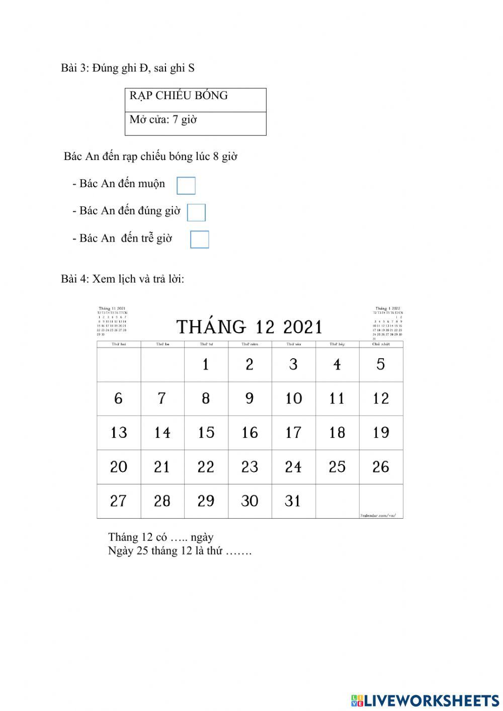 PHIẾU BÀI TẬP CUỐI TUẦN TOÁN LỚP 2 - TUẦN 24