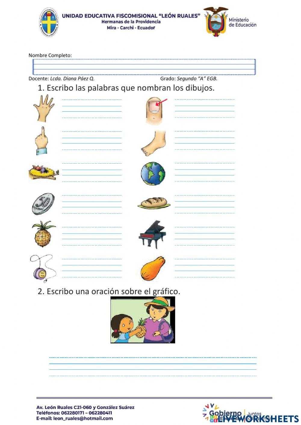 Ejercicios de escritura