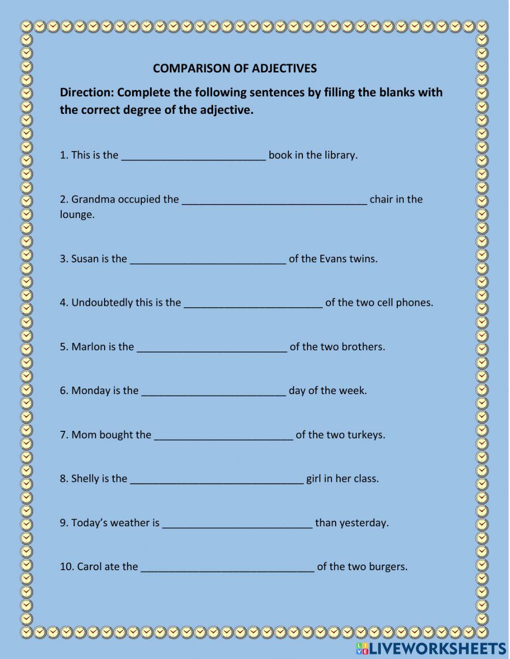 Comparison of adjectives