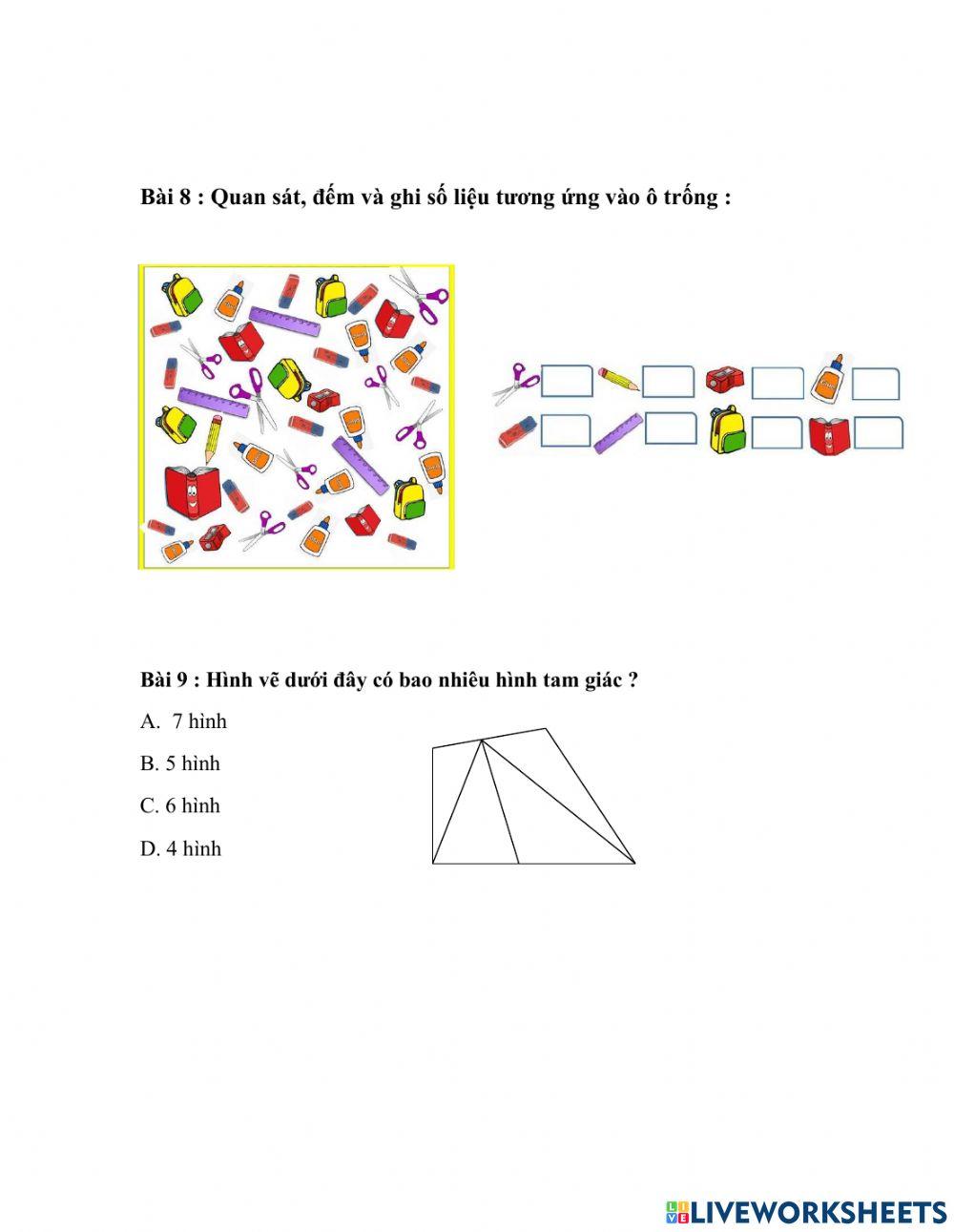 PHIẾU BÀI TẬP CUỐI TUẦN TOÁN LỚP 2 - TUẦN 30
