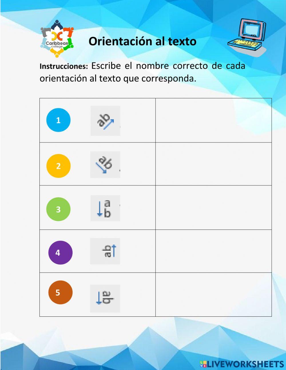 Orientación al texto Orientación al texto