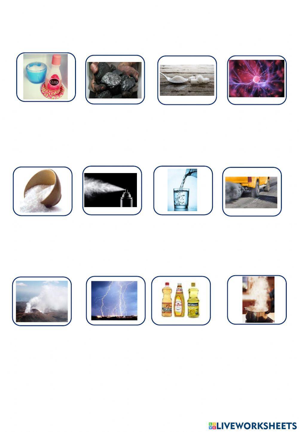 Ejemplos de estados de agregación de la materia