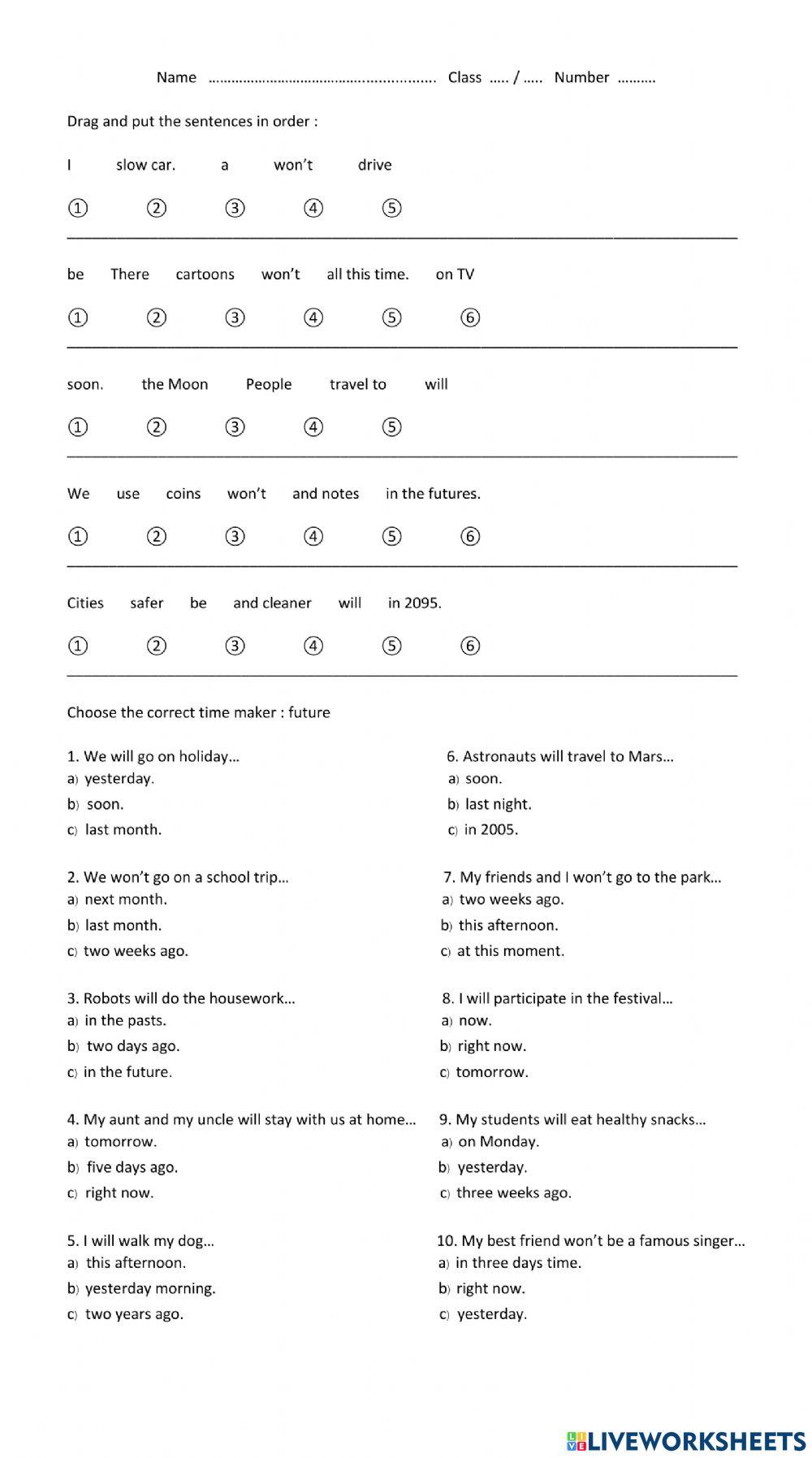 Future + will going to