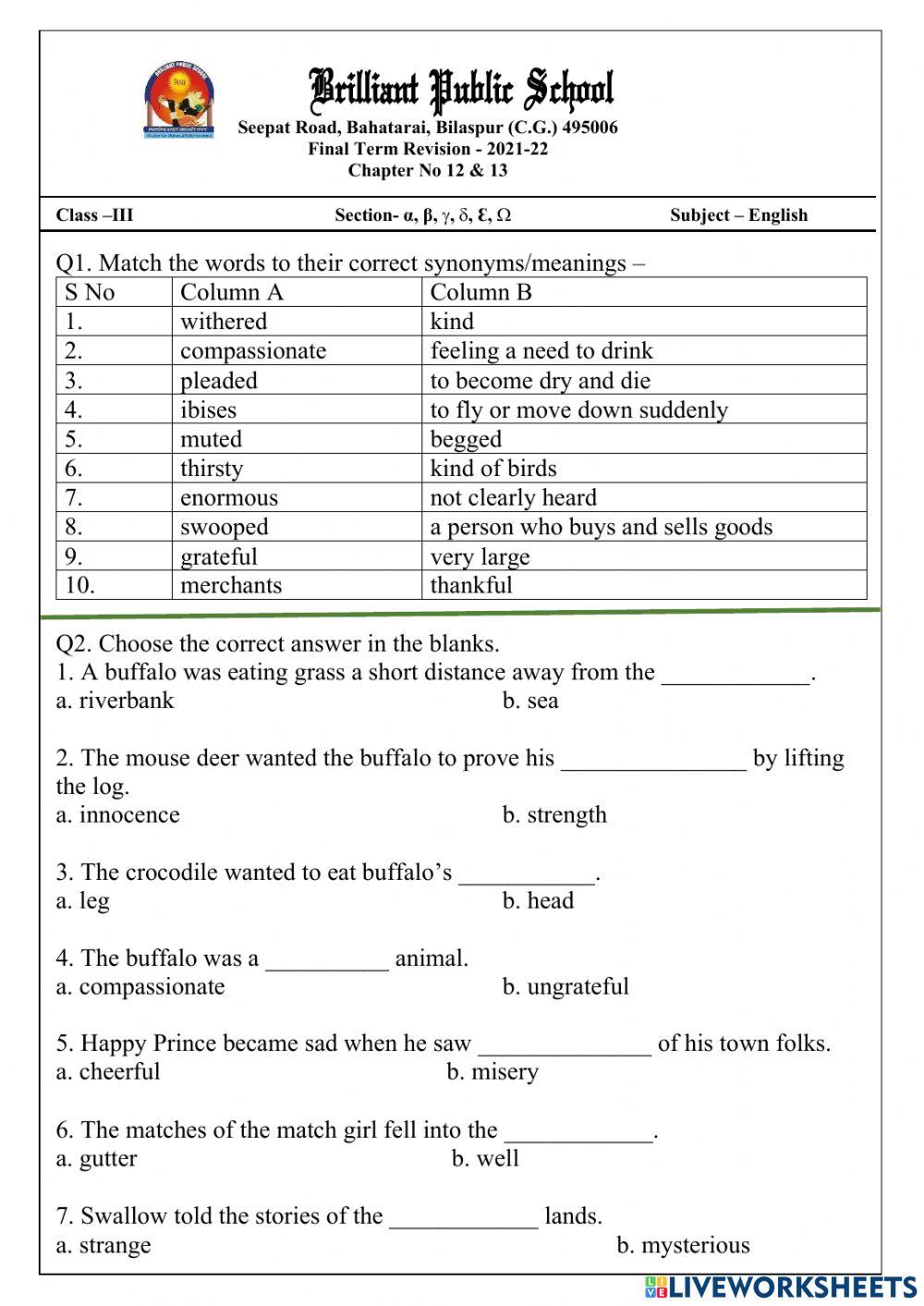 Rev of Ch No 12 & 13