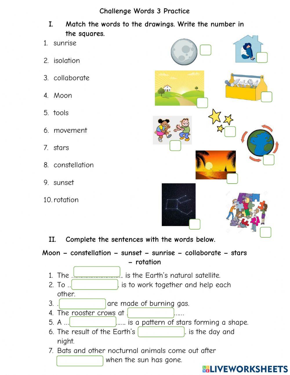 Challenge Words 3 Challenge Words 3