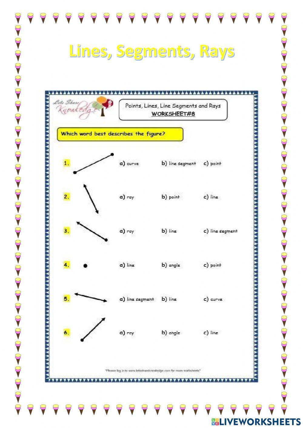 point line segment ray online exercise for | Live Worksheets