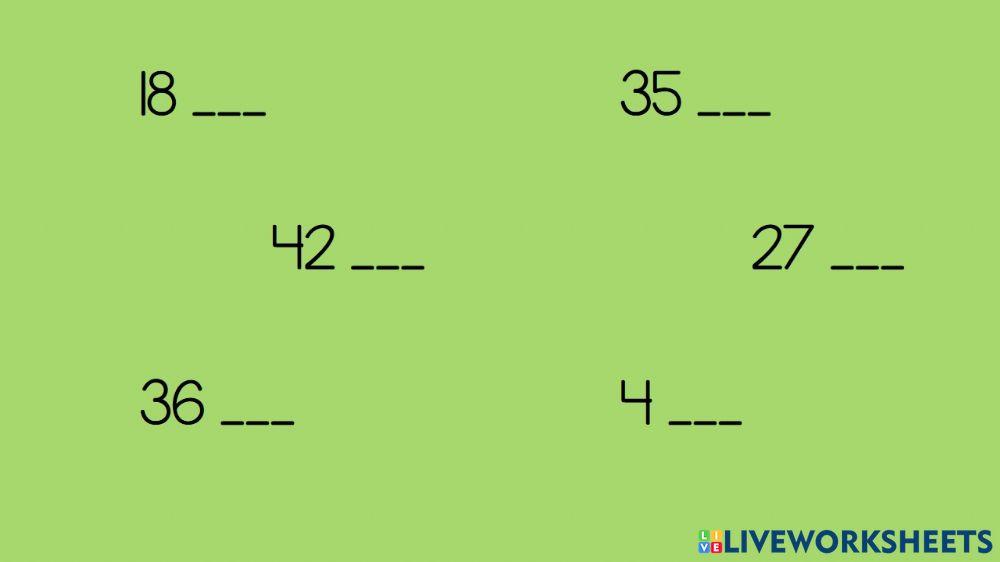 Número que va después