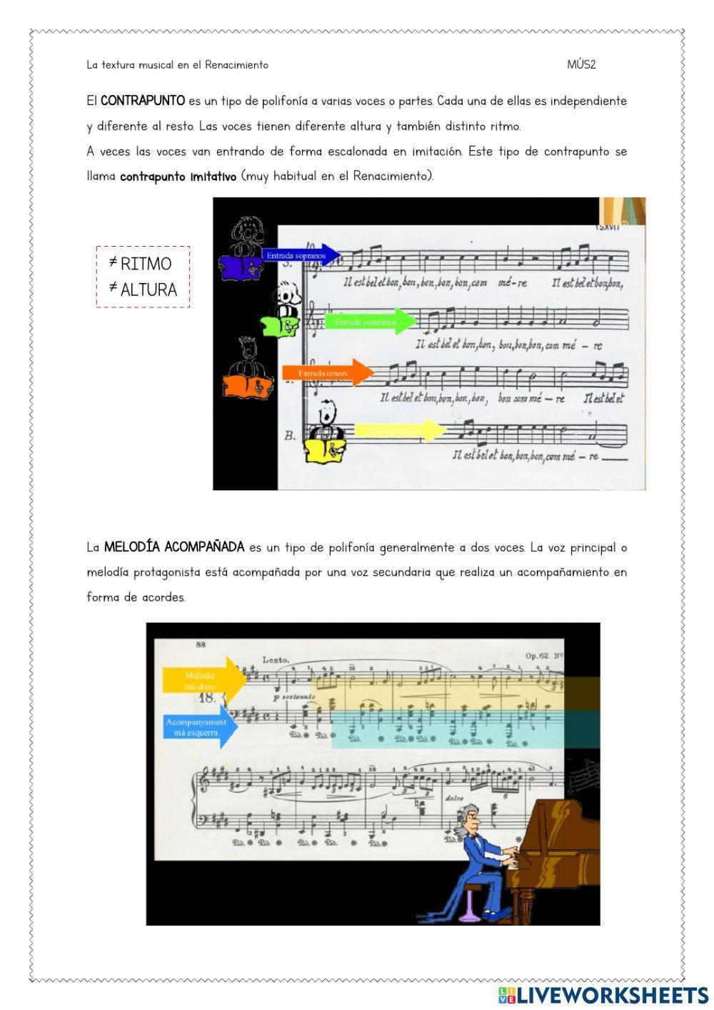 La textura musical. Desde el Renacimiento hasta hoy.