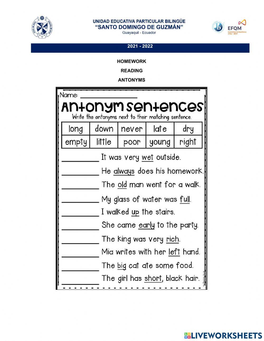 Antonyms