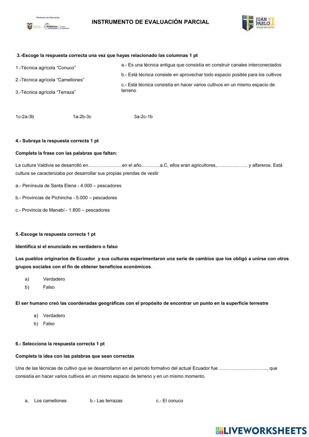 Evaluación Quimestral EESS 2022