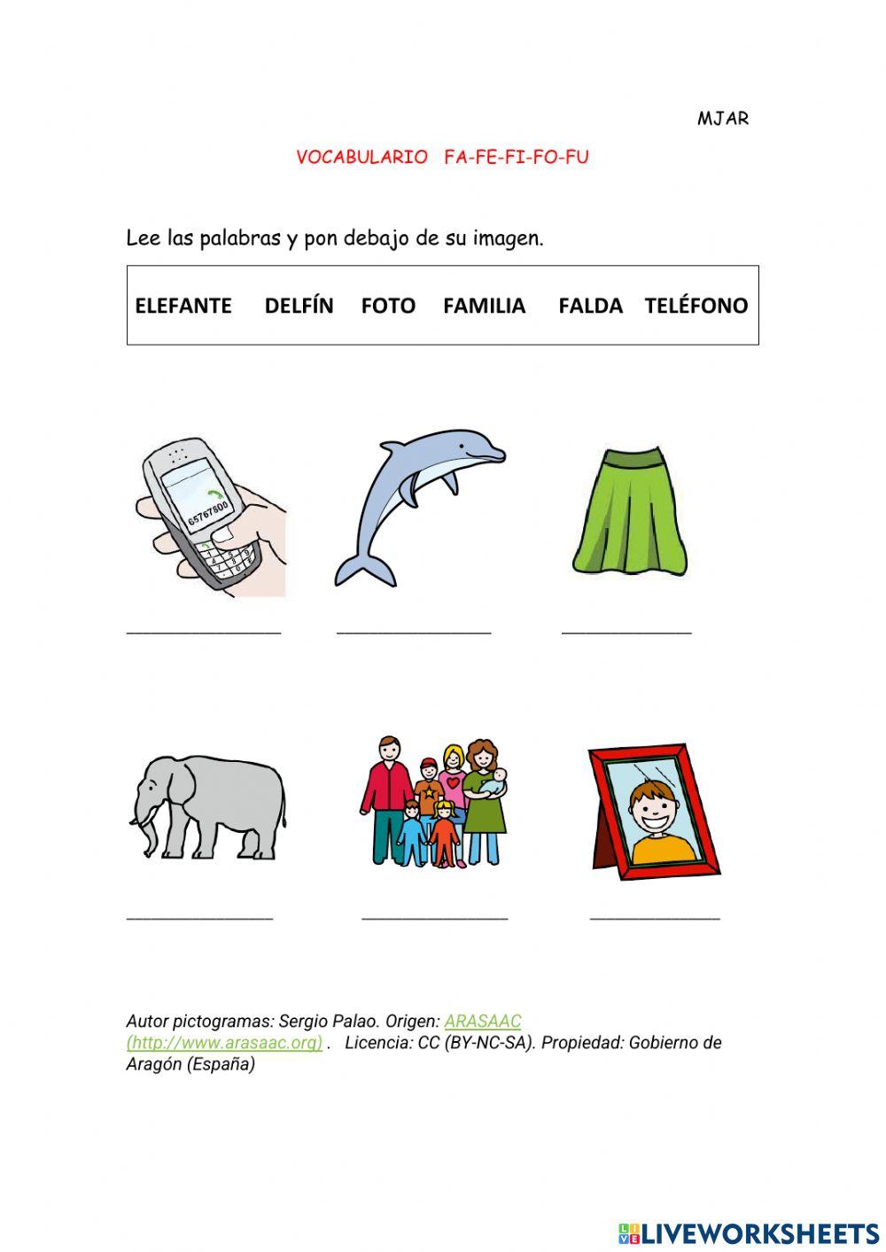 Vocabulario F-