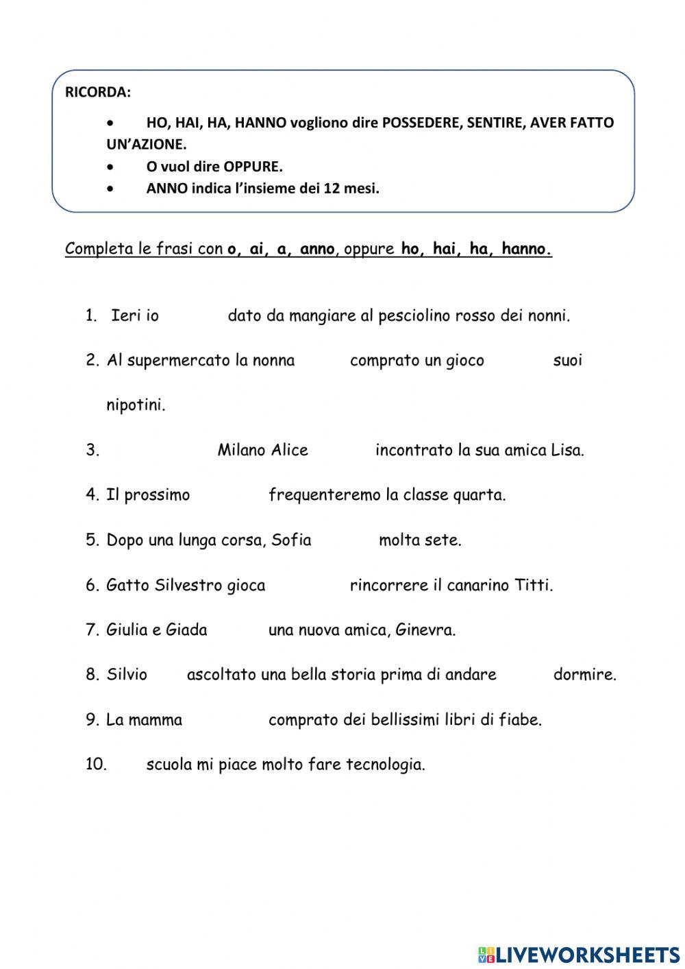 Esercitazione sull'uso dell'h