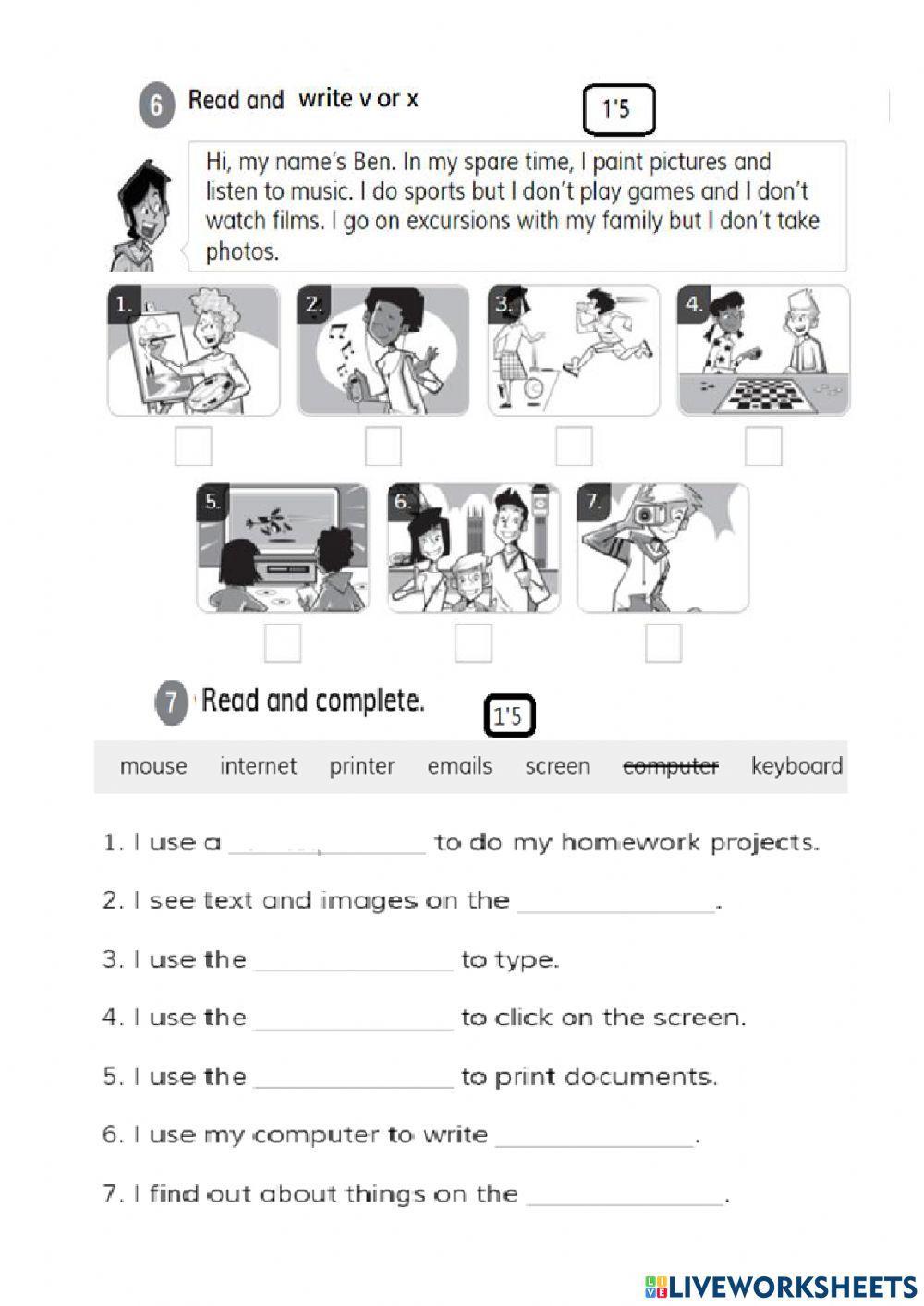 Review UNit 1 A computer for the club