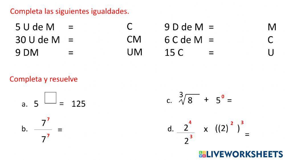 Adición y Sustracción