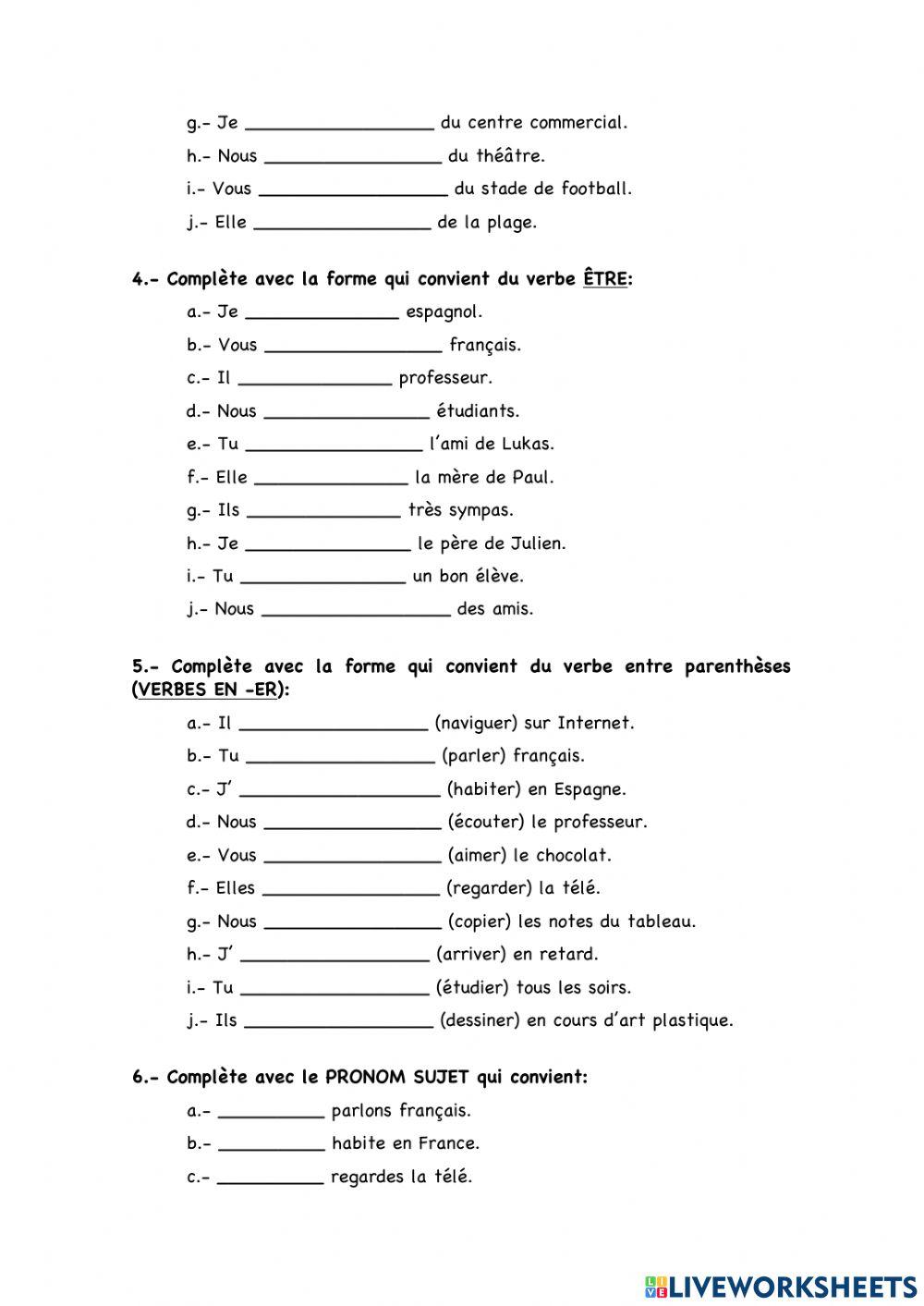 Présent de l'indicatif