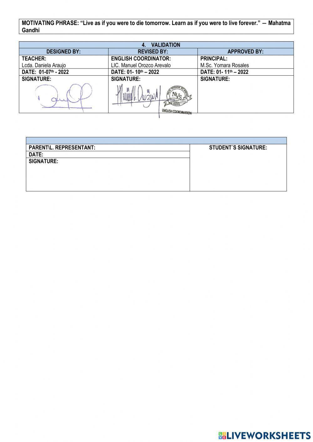 Quimestral evaluation 1