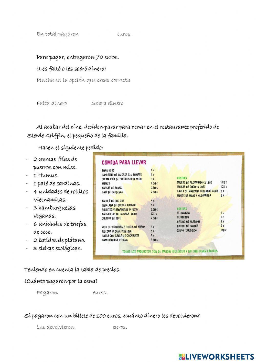 Operaciones con números decimales