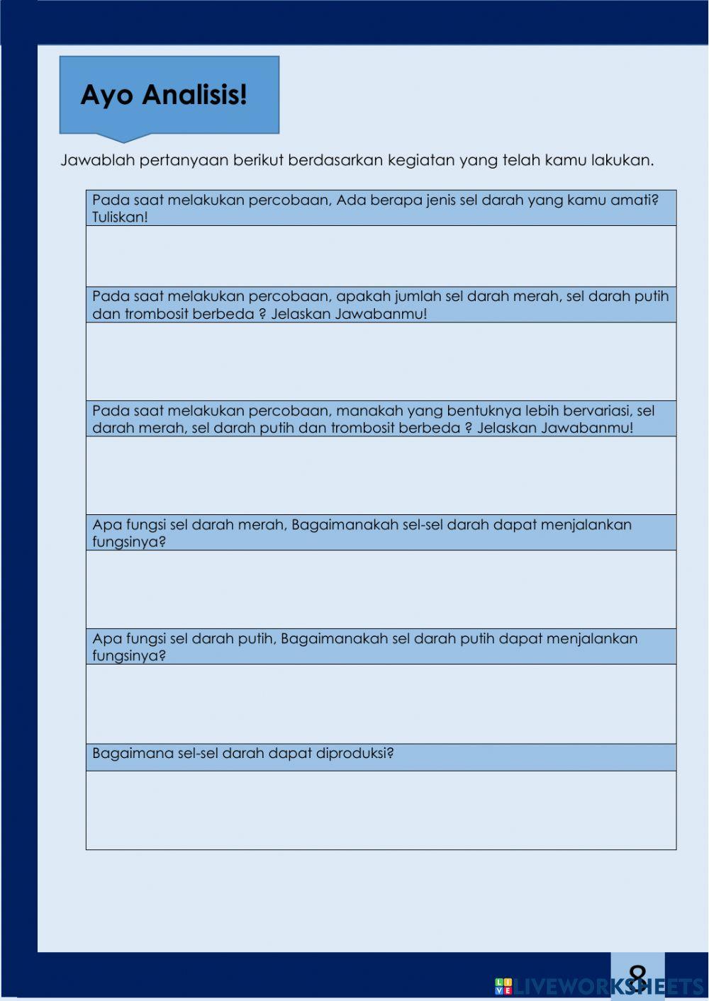LKPD 1 Komponen dan Fungsi Darah