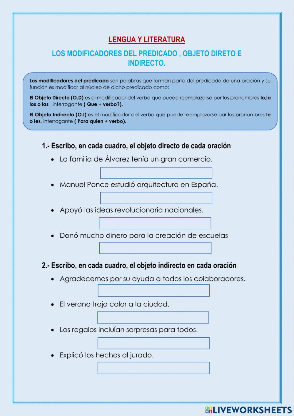 Modificadores del predicado