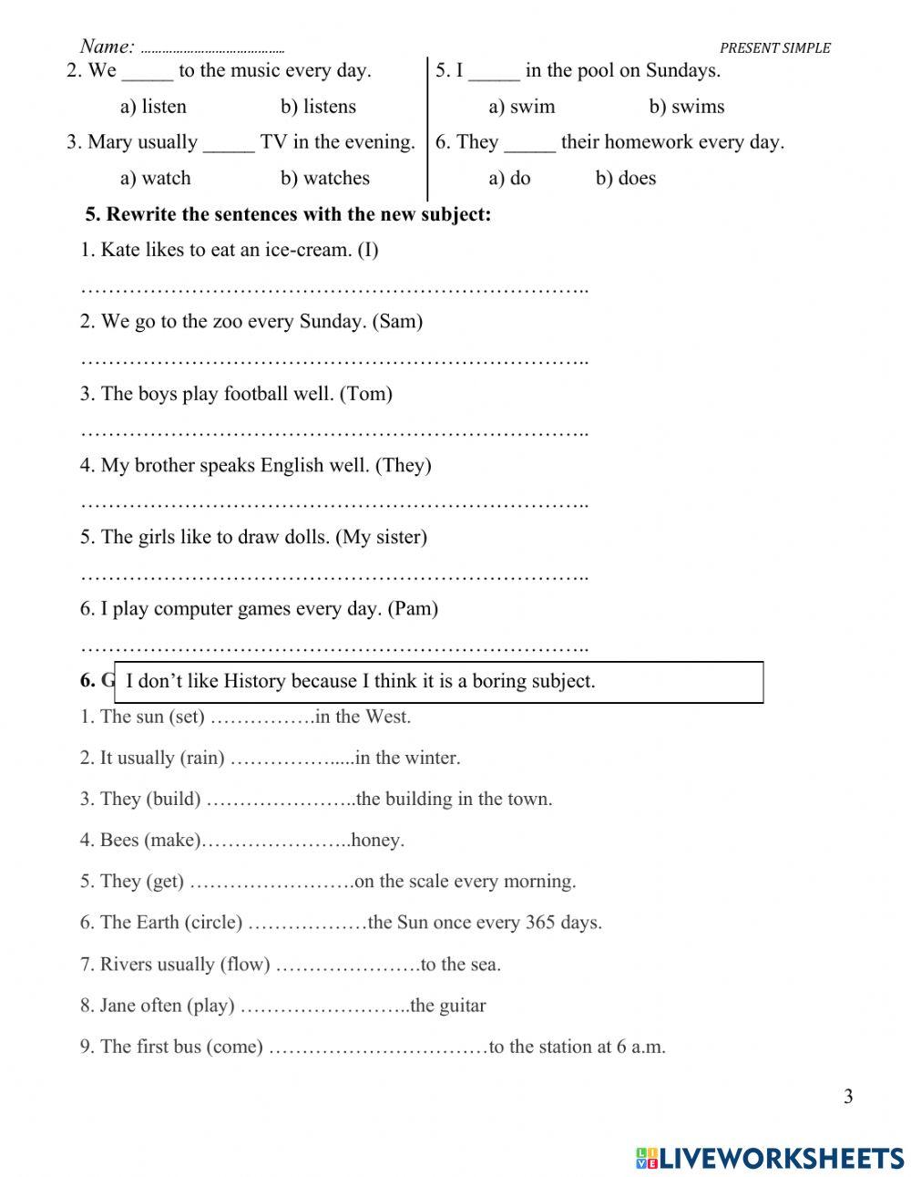 PRESENT SIMPLE TENSE