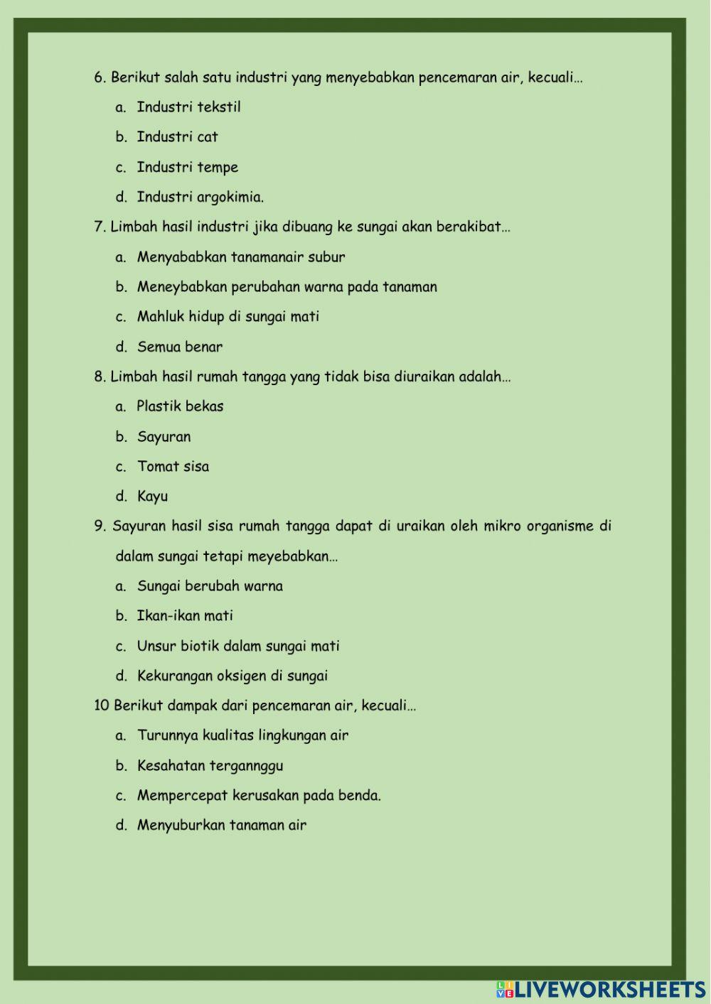 LKPD Materi Pencemaran Air
