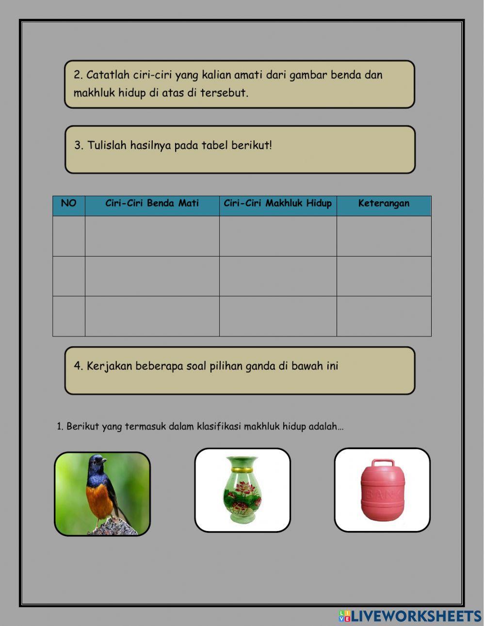 Lkpd klasifikasi benda dan makhluk hidup kelas vii