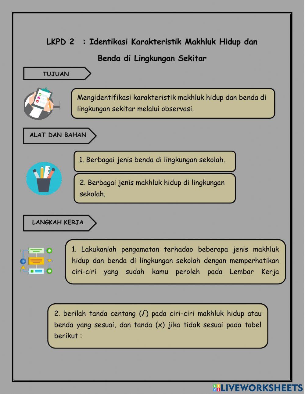 Lkpd klasifikasi benda dan makhluk hidup kelas vii