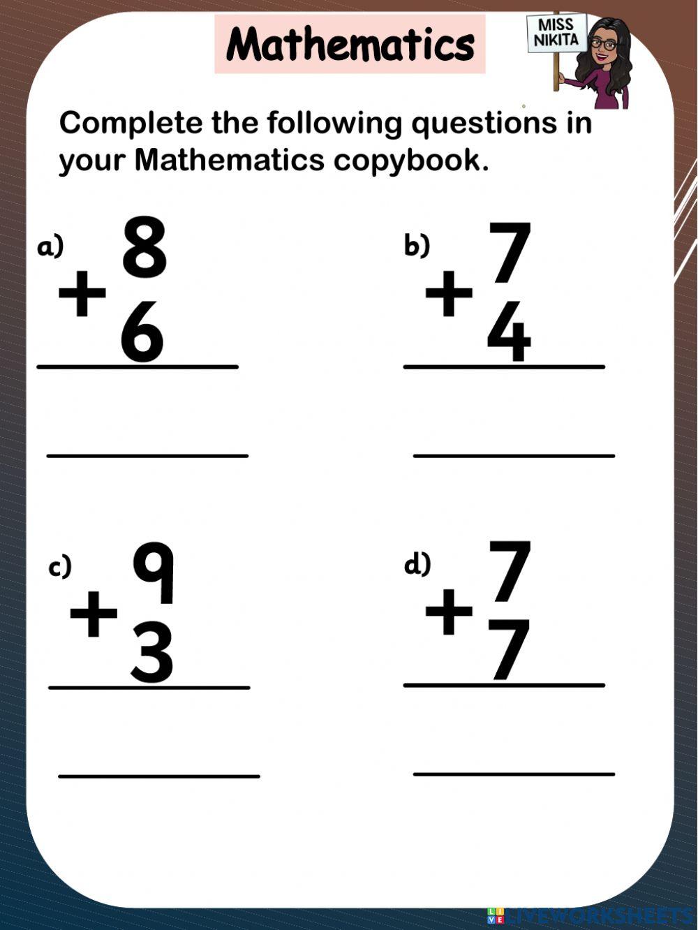 Mathematics  - addition