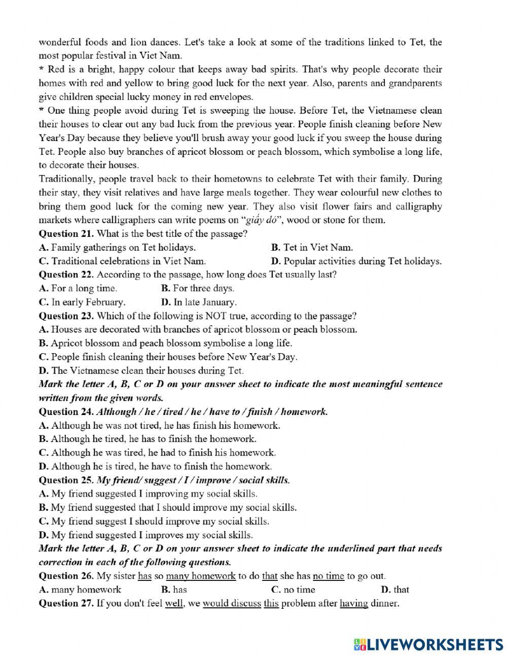 Đề thi vào 10 2021