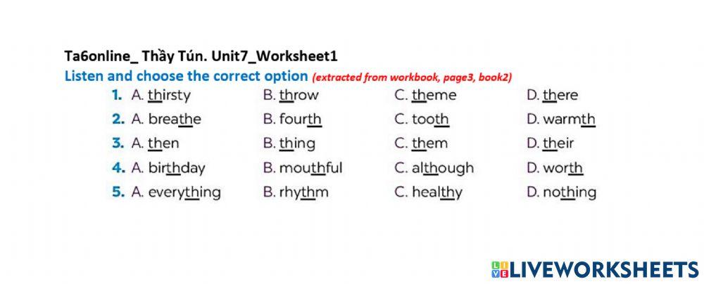 Phonetic Exercise for students age 12-13