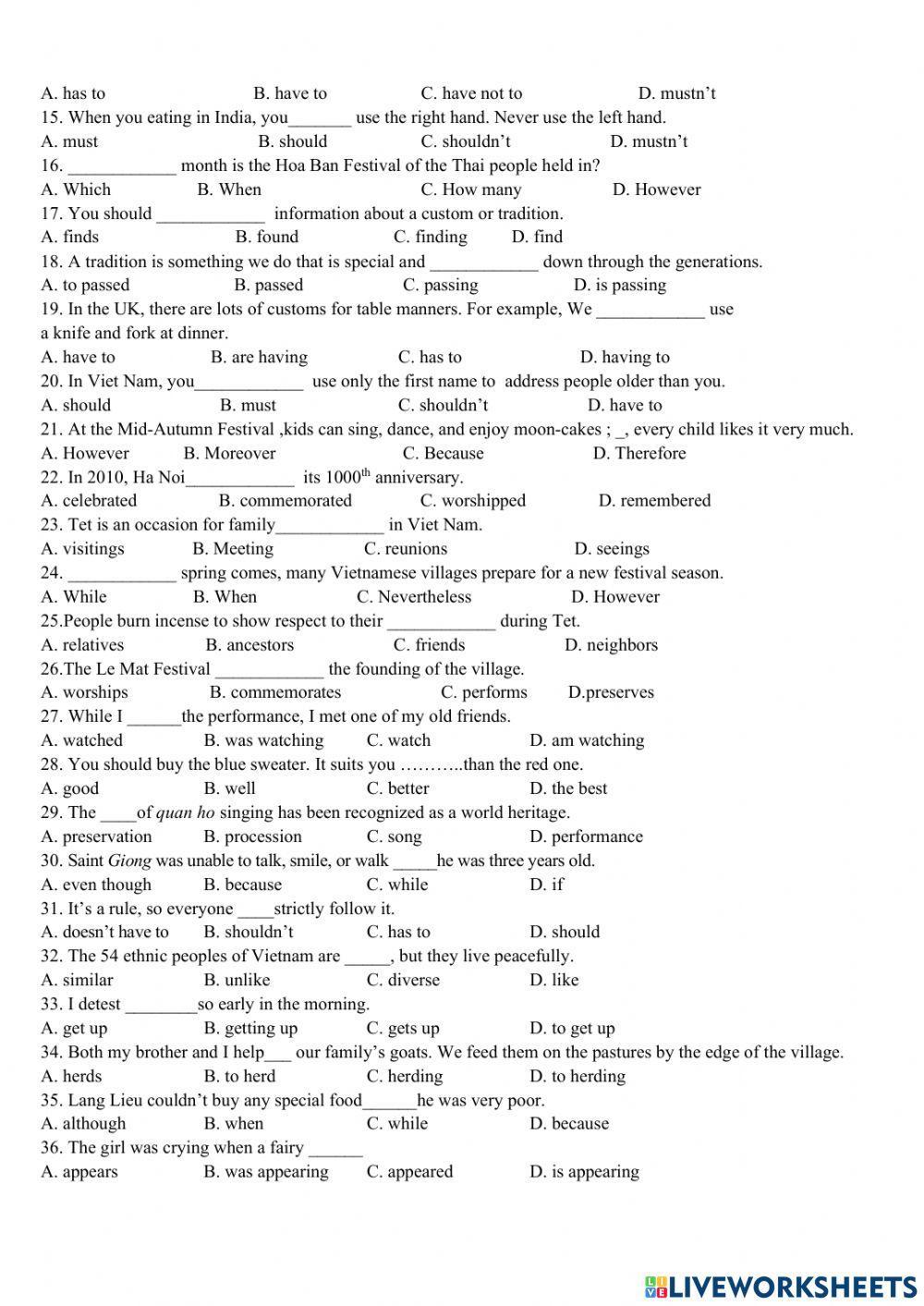 G8 - Final Test 10 - Term 1
