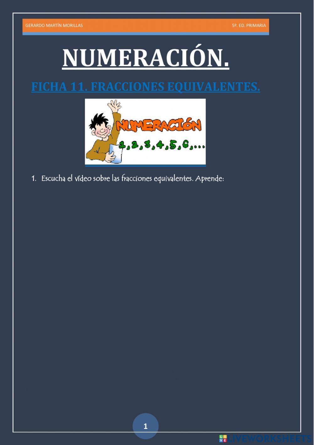 Numeración. Ficha 11.