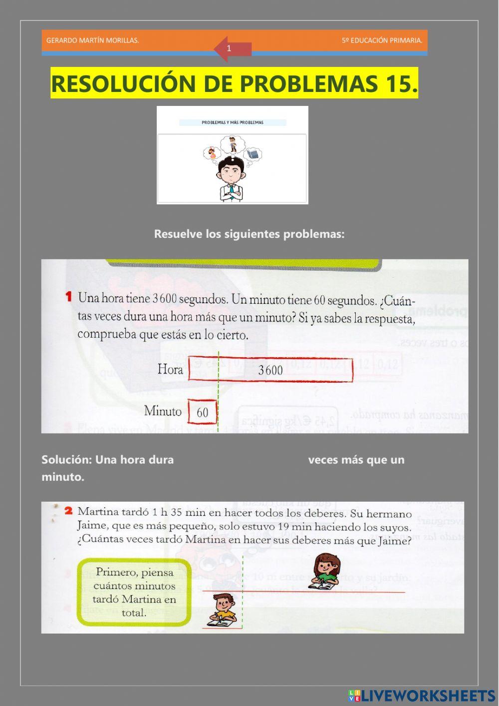 Resolución de problemas. Ficha 15.