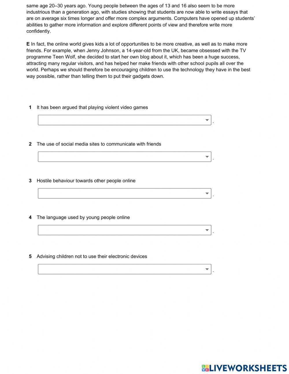 Mindset 3 - Reading Skills Modules - Unit 7 Ex10