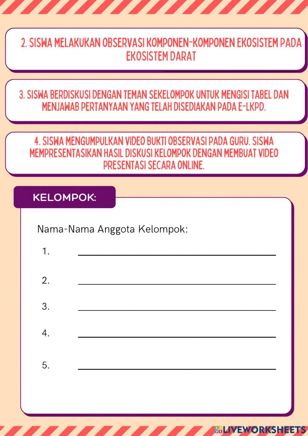 Prosedur Aktivitas Siswa-Ekosistem Darat