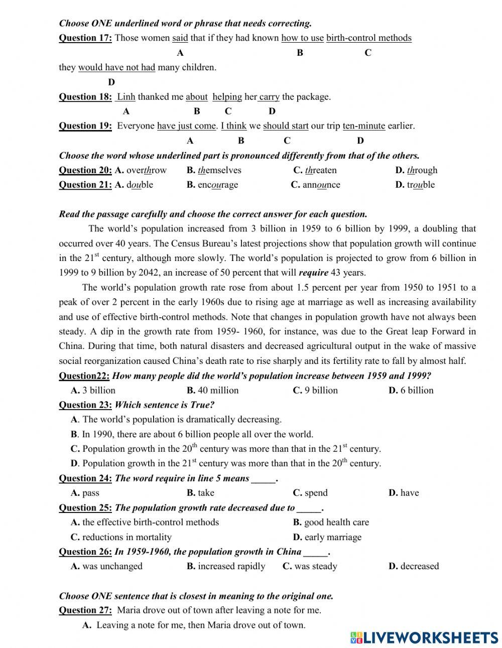 Review 1st Term Test 7- G11