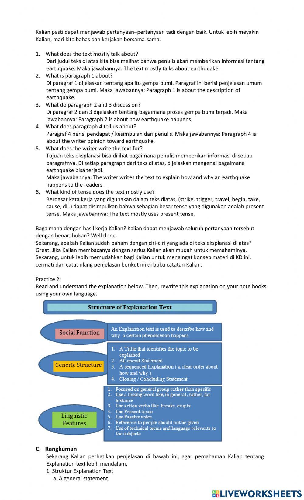 Explanation Text: Fungsi sosial, Struktur teks